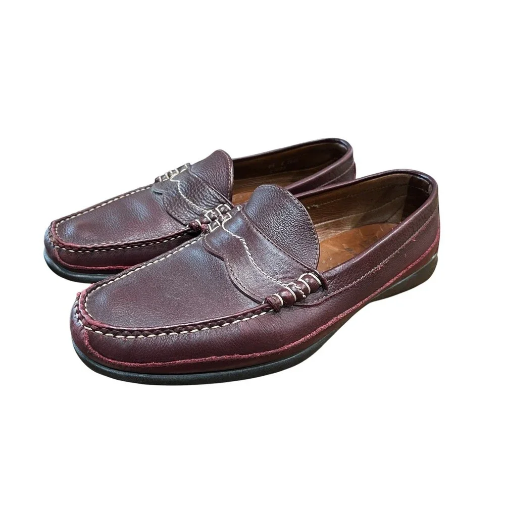 Allen Edmunds Men's Cordovan Leather Driving Moc-Toe Hamlin Loafers  Size 9.5 E